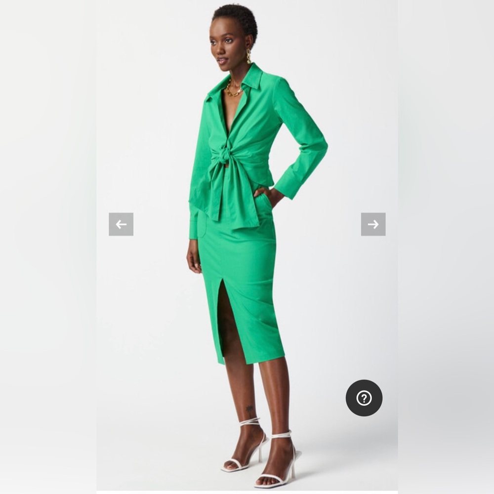 Read description Joseph Ribkoff Island Green Tie Front Top and Skirt